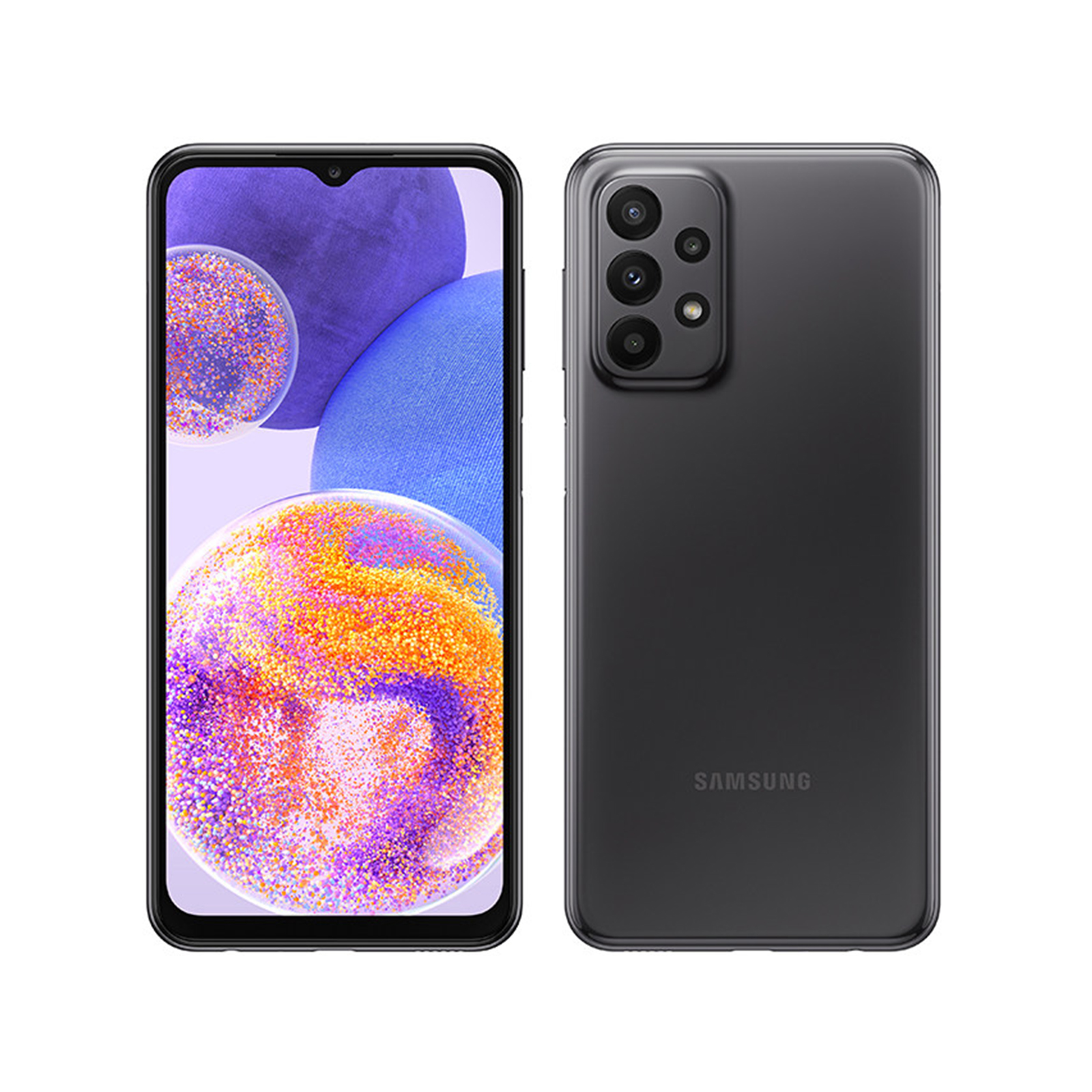 نمای صفحه گوشی سامسونگ Galaxy A23 دو سیم کارت ظرفیت 128 و رم 6 مشکی