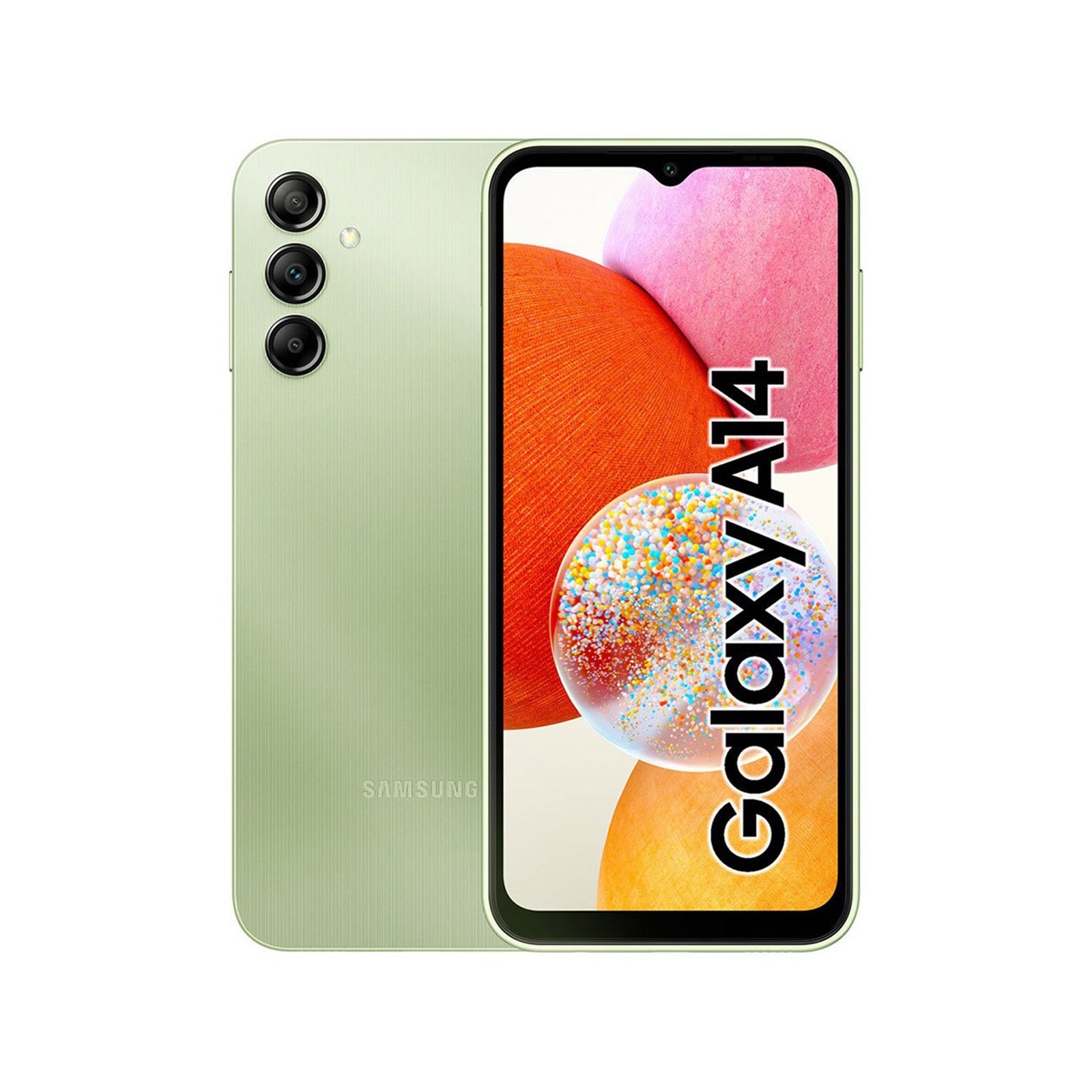 نمای کلی گوشی سامسونگ Galaxy A14 ظرفیت ۱۲۸ و رم ۶ سبز روشن