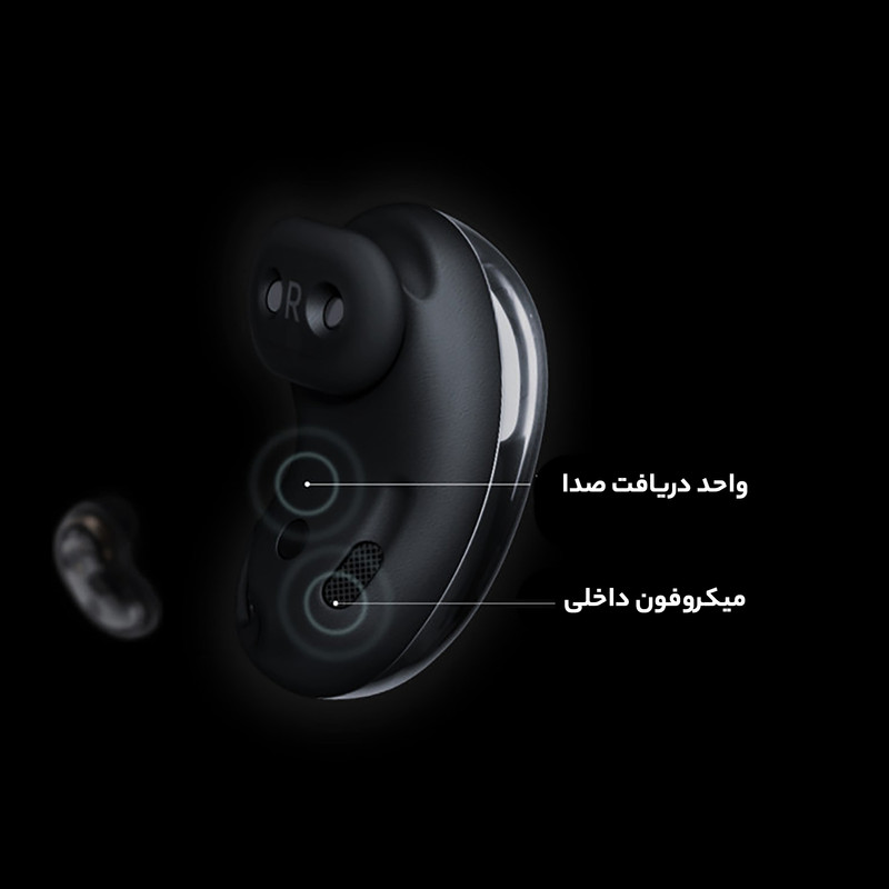 	نمای گوشی هدفون بی سیم سامسونگ مدل Galaxy Buds Live رنگ مشکی